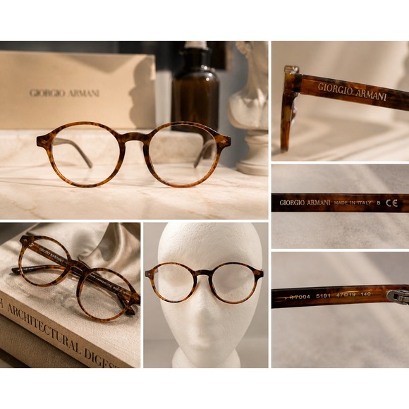 Giorgio Armani Other - Giorgio Armani Round Tortoise Eyeglass FRAMES 47-19-140 Italy Designer Panto